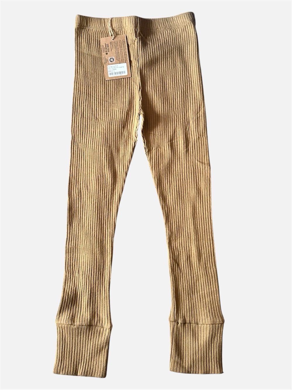 The Simple Folk Kids Ribbed Leggings in Camel - 6-7